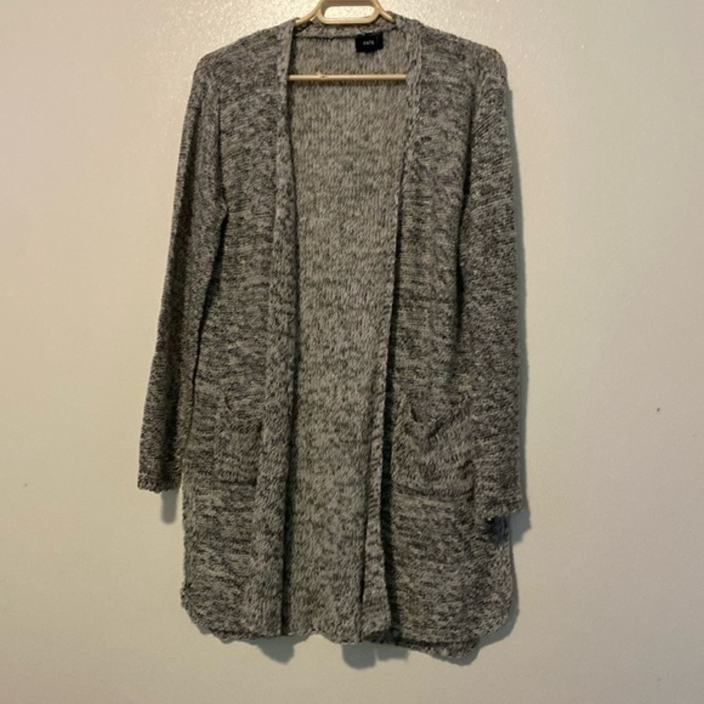 Anthropology Fate long sleeve blk grey marbled pocket cardigan large